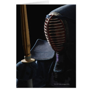 Cartão Retrato de um esgrimista 6 de Kendo