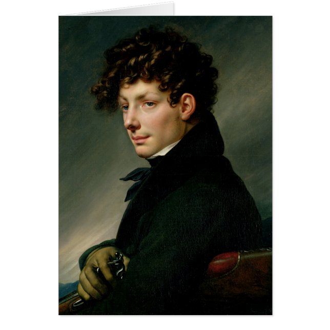 Cartão Retrato de um homem novo como um caçador, 1811 (Frente)