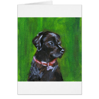 Cartão Retrato de um Labrador preto