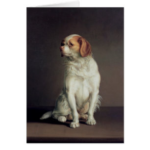 Cartão Retrato de um Spaniel de rei Charles