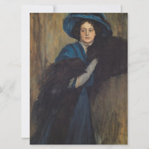 Cartão Retrato de uma dama em azul (Raimundo de Madrazo)