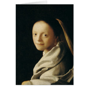 Cartão Retrato de uma jovem mulher, c.1663-65