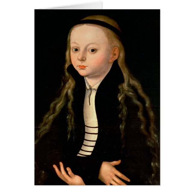 Cartão Retrato de uma menina (Frente)
