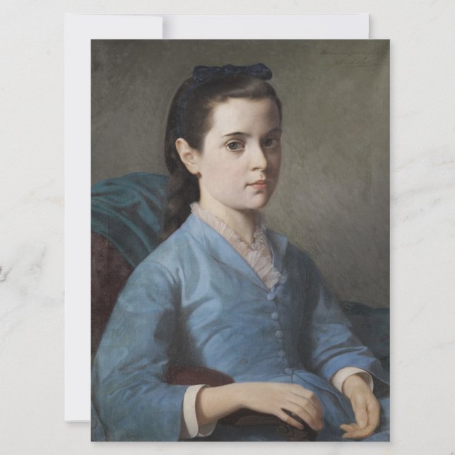 Cartão Retrato de uma Menina Elegante (por Leloir) (Frente)