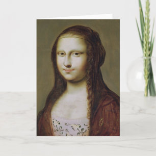 Cartão Retrato de uma mulher inspirada pela Mona Lisa