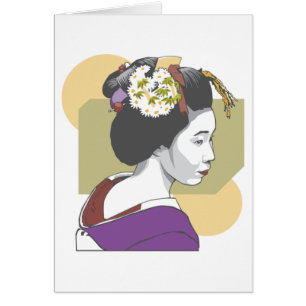 Cartão Retrato de uma mulher japonesa
