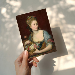 Cartão Retrato de uma Senhora como Flora   Pompeo Batoni