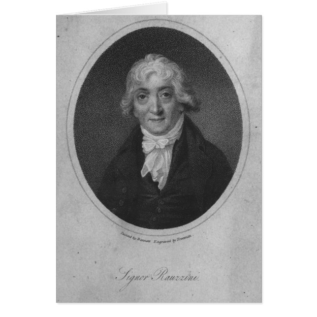 Cartão Retrato de Venanzio Rauzzini (Frente)