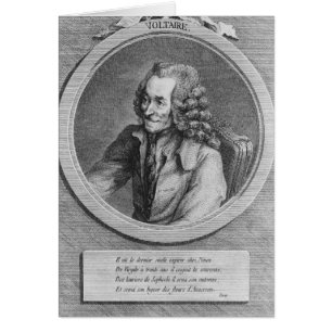 Cartão Retrato de Voltaire, de um desenho