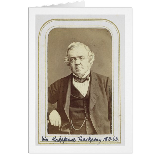 Cartão Retrato de William Makepeace Thackeray (1811-63) (Frente)