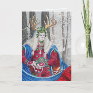 Cartão Retrato Detalhado do Rei Celta Holly