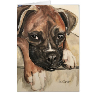 Cartão Retrato do animal de estimação - pugilista