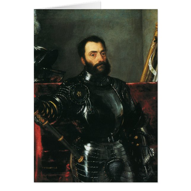 Cartão Retrato do Duque de Urbino por Titian (Frente)