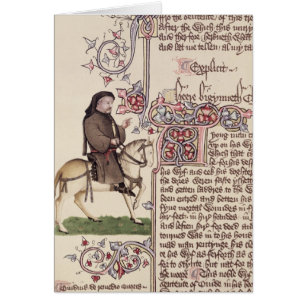 Cartão Retrato do fac-símile de Geoffrey Chaucer de