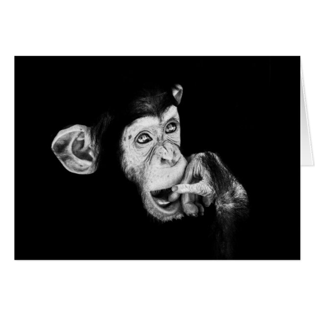 Cartão Retrato do pensador Chimpanzé (Frente Horizontal)