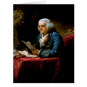 Cartão Retrato do polegar, Benjamin Franklin fundador do