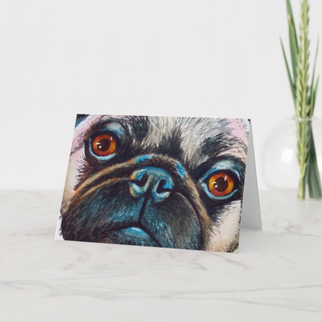 Cartão Retrato do Pug (Frente)