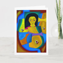 Retrato em Azul e Ocre por Hassan Wahba