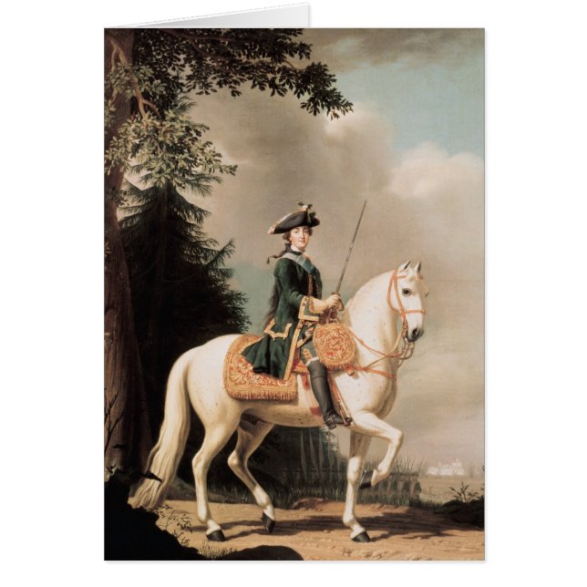 Cartão Retrato equestre de Catherine II (Frente)