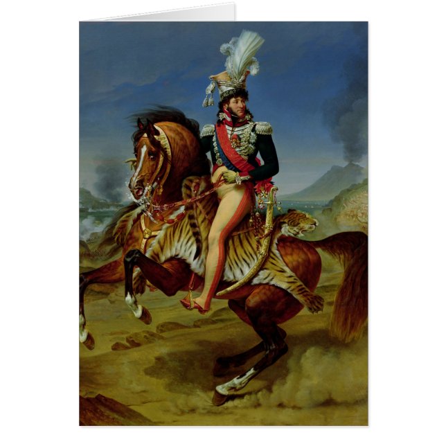 Cartão Retrato equestre de Joachim Murat 1812 (Frente)