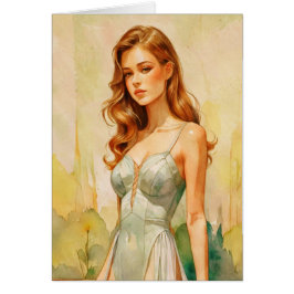 Cartão Retrato feminino lindo