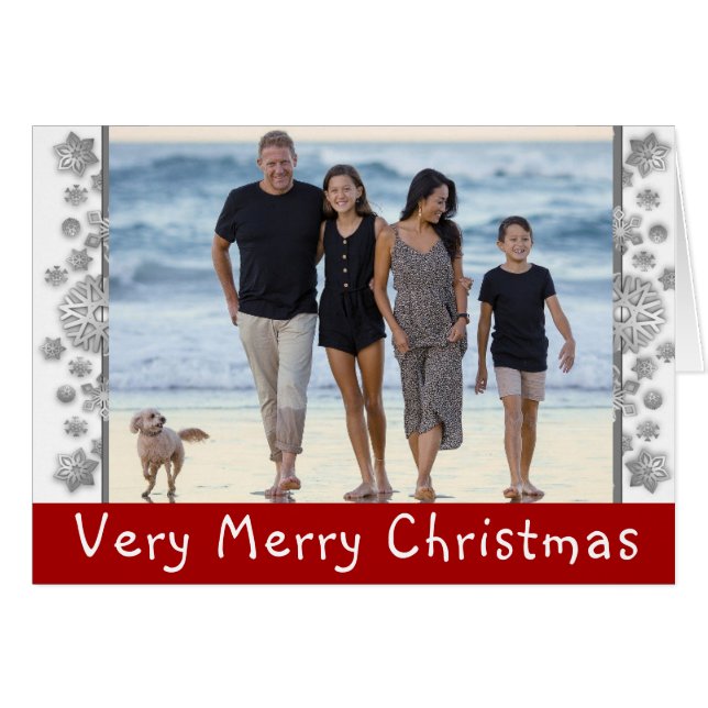 CARTÃO RETRATO FOTOGRÁFICO DA FAMÍLIA DE NATAL (Frente Horizontal)