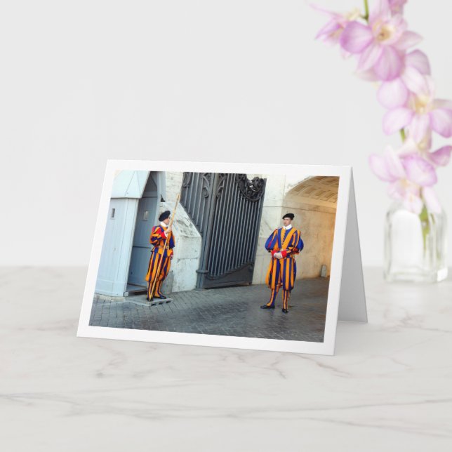 Cartão Retrato Guarda Suiço Pontifícia (Orquídea)