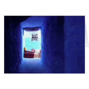 Cartão Retrato no azul