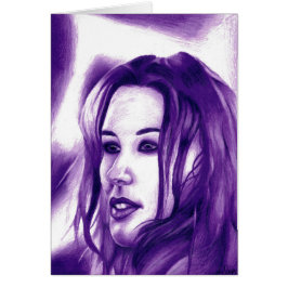 Cartão Retrato original de Pessoas roxas