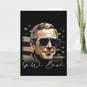 Cartão Retrato Patriótico do Presidente George W. Bush de