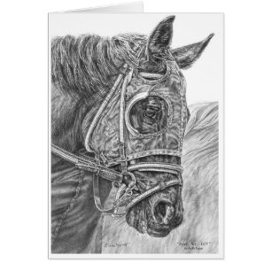 Cartão Retrato Raça de Cavalo Profundo de Kelli Swan
