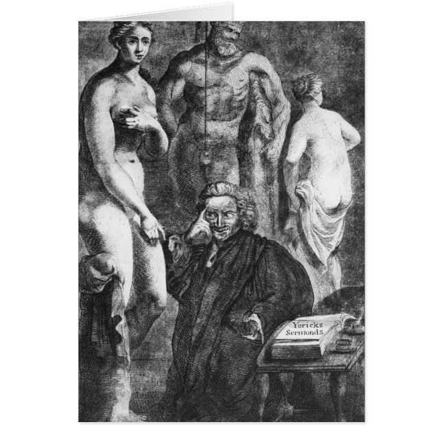 Cartão Retrato Satirical de Laurence Sterne, c.1761 (Frente)