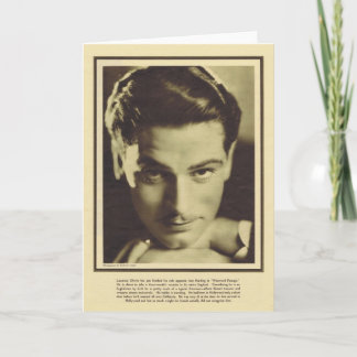 Cartão Retrato vintage Laurence Olivier