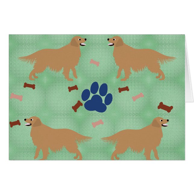 Cartão Retriever de ouro (Frente Horizontal)