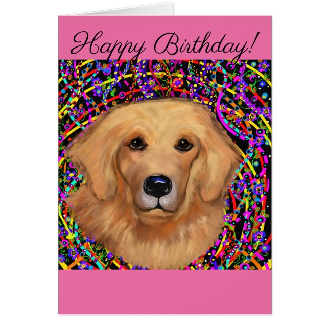 Cartão Retriever de ouro (Frente)