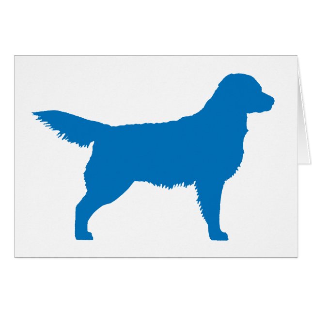 Cartão Retriever de ouro (azul) (Frente Horizontal)