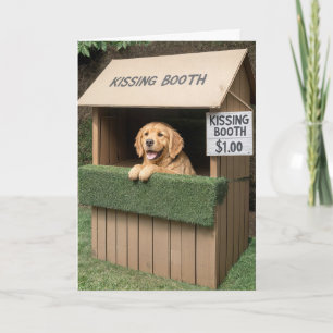 Cartão Retriever De ouro No Bloco De Beijo