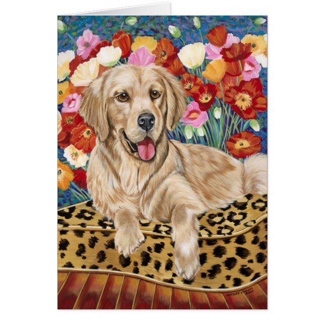 Cartão Retriever ouro Boy (Frente)