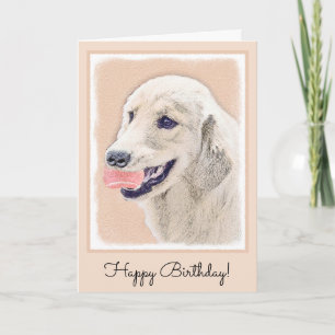 Cartão Retriever ouro com pintura de cachorro de Tênis