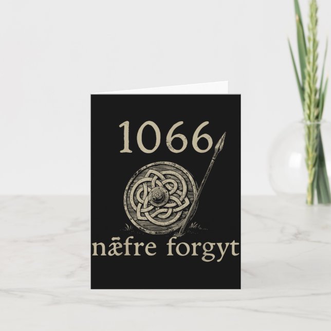 Cartão Retro 1066 Naefre Forgyt Never Forget Viking Engla (Frente)
