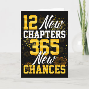 Cartão Retro 12 Novos Capítulos 365 Novas Chances Feliz A