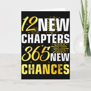 Cartão Retro 12 Novos Capítulos 365 Novas Chances Feliz A