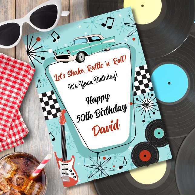 Cartão Retro 1950's Diner Birthday (1950s retro birthday card
)