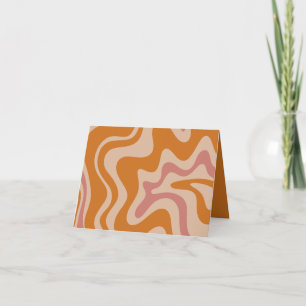 Cartão Retro 60s 70s Psicodélicos Laranja Cor-de-rosa