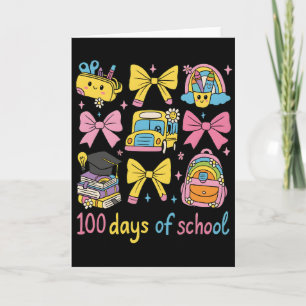 Cartão Retro 67 Dias de Escola Lápis Aluno
