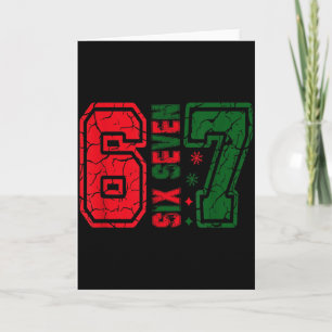 Cartão Retro 67 Divertido Seis Sete Meme 6 7 Número Natal