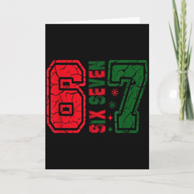 Cartão Retro 67 Divertido Seis Sete Meme 6 7 Número Natal (Frente)