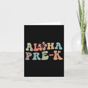 Cartão Retro Aloha Professor de Pré-escola Férias de Verã