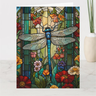 Cartão Retro art nouveau dragonfly boho chic