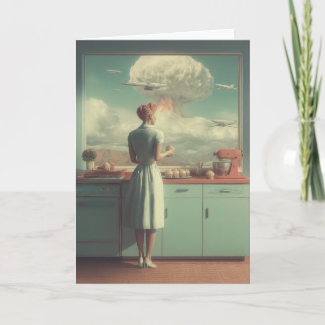 Cartão Retro Atomic Kitchen Surreal Art (Frente)